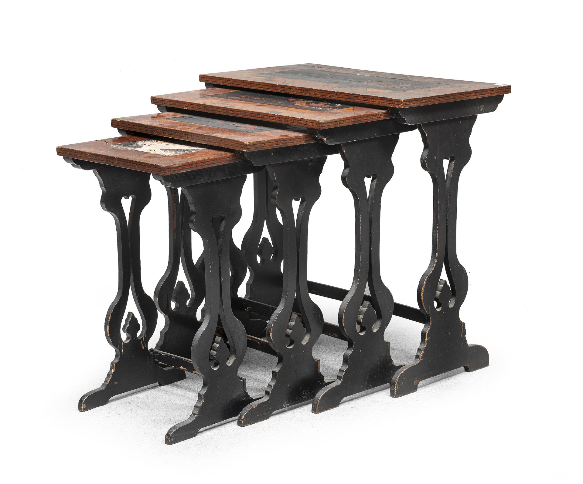 SET OF CHERRY NEST TABLES ENGLAND END OF THE 19TH CENTURY