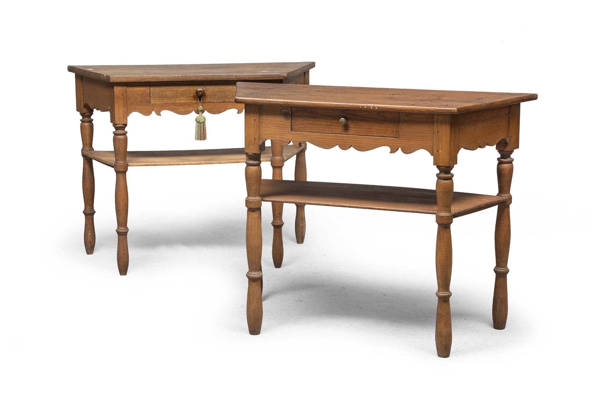 PAIR OF PINE WOOD CONSOLES NORTHERN ITALY 19th CENTURY