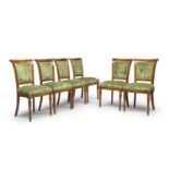 SIX WALNUT CHAIRS 20TH CENTURY DIRECTORY STYLE