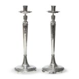 PAIR OF SILVER CANDLESTICKS ROME approx. 1820.