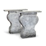 PAIR OF TRAPEZOPHORES IN GRAY PEPERINO MARBLE 16th CENTURY