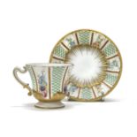 PORCELAIN CUP AND SAUCER SEVRES 20th CENTURY