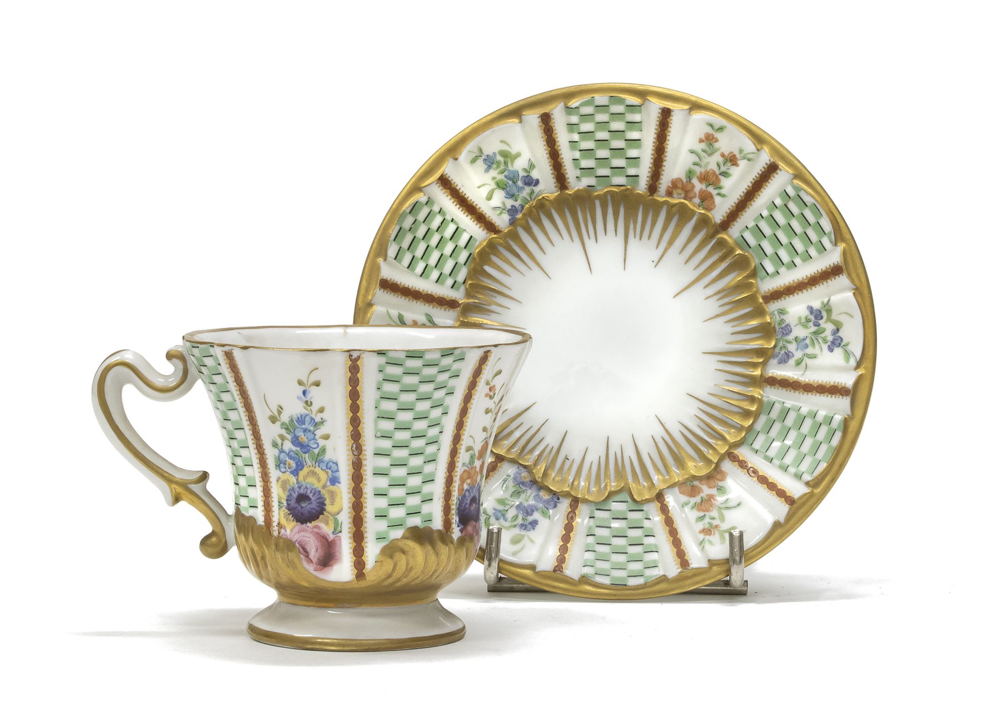 PORCELAIN CUP AND SAUCER SEVRES 20th CENTURY