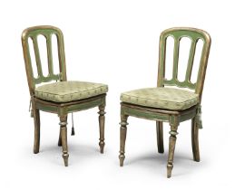 PAIR OF LACQUERED WOOD CHAIRS 19th CENTURY