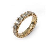 GOLD RIVIERE RING WITH DIAMONDS