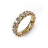 GOLD RIVIERE RING WITH DIAMONDS