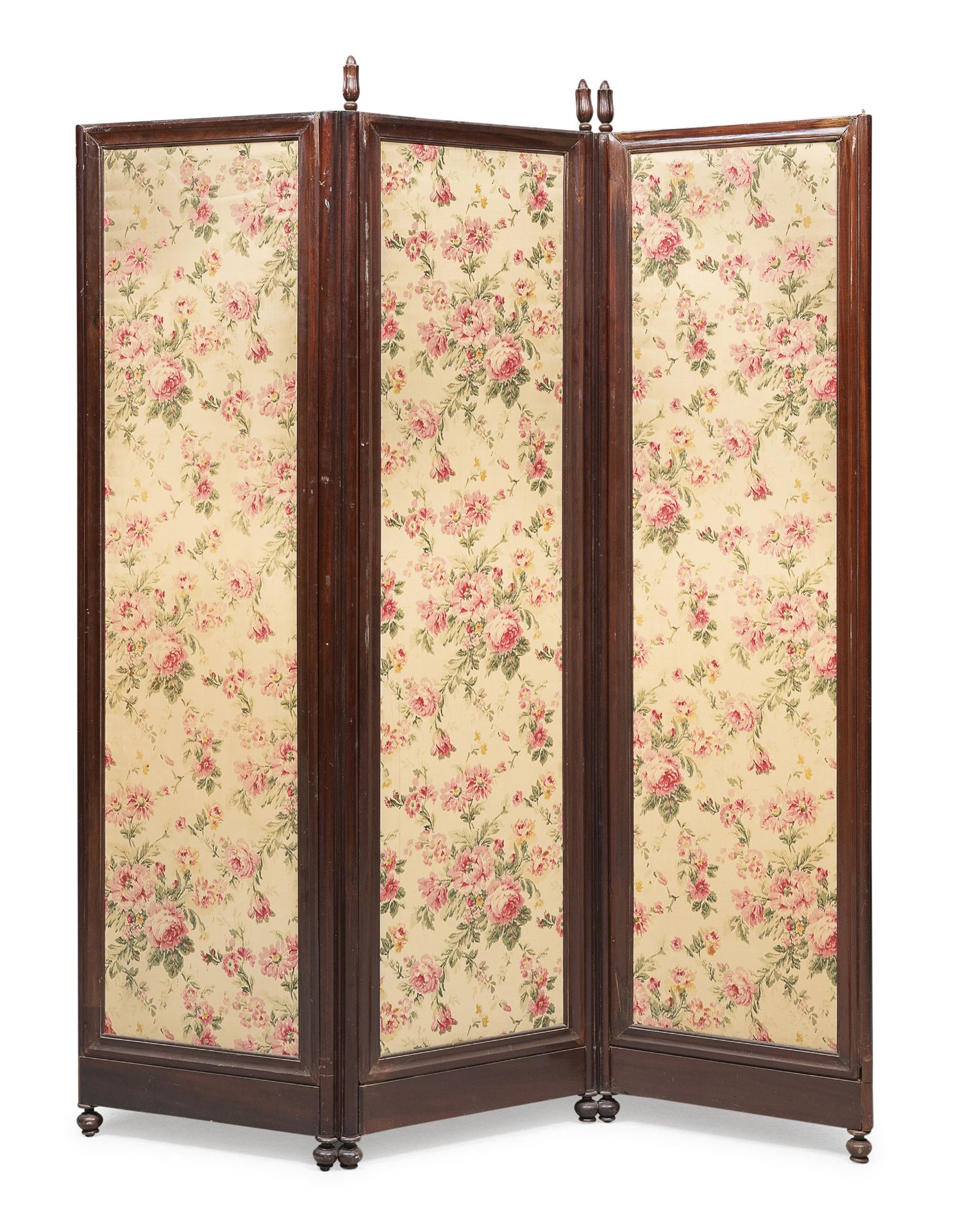 THREE-PANEL MAHOGANY SCREEN END OF THE 19TH CENTURY