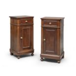 PAIR OF WALNUT BEDSIDE TABLES 19TH CENTURY