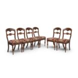 SIX WALNUT CHAIRS 19TH CENTURY