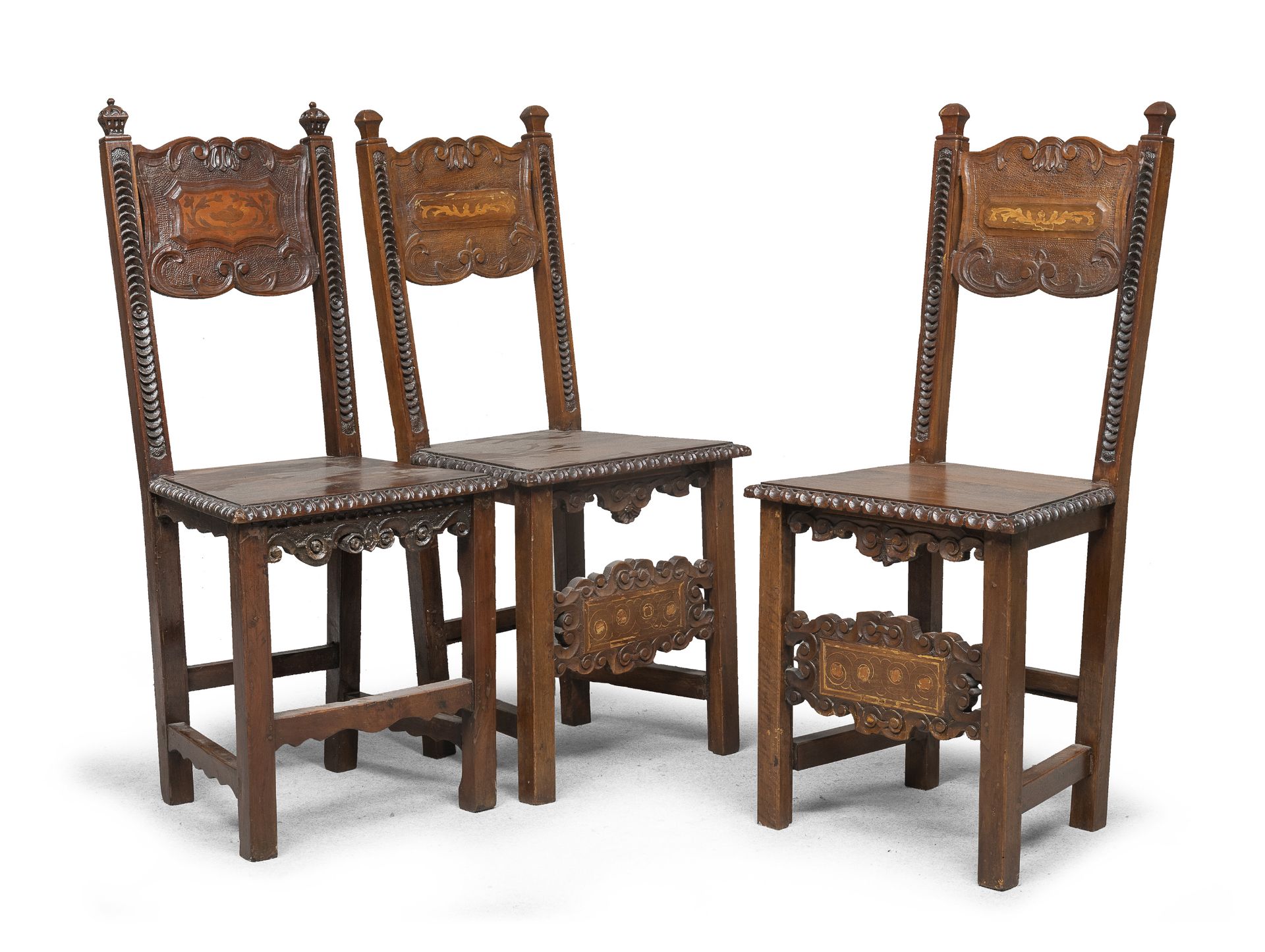 THREE CHAIRS RENAISSANCE STYLE END OF THE 19TH CENTURY