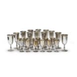 SET OF SILVER BEAKERS ALESSANDRIA END OF THE 20TH CENTURY