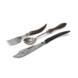 THREE PIECES OF SERVING CUTLERY IN SHEFFIELD ENGLAND EARLY 20TH CENTURY
