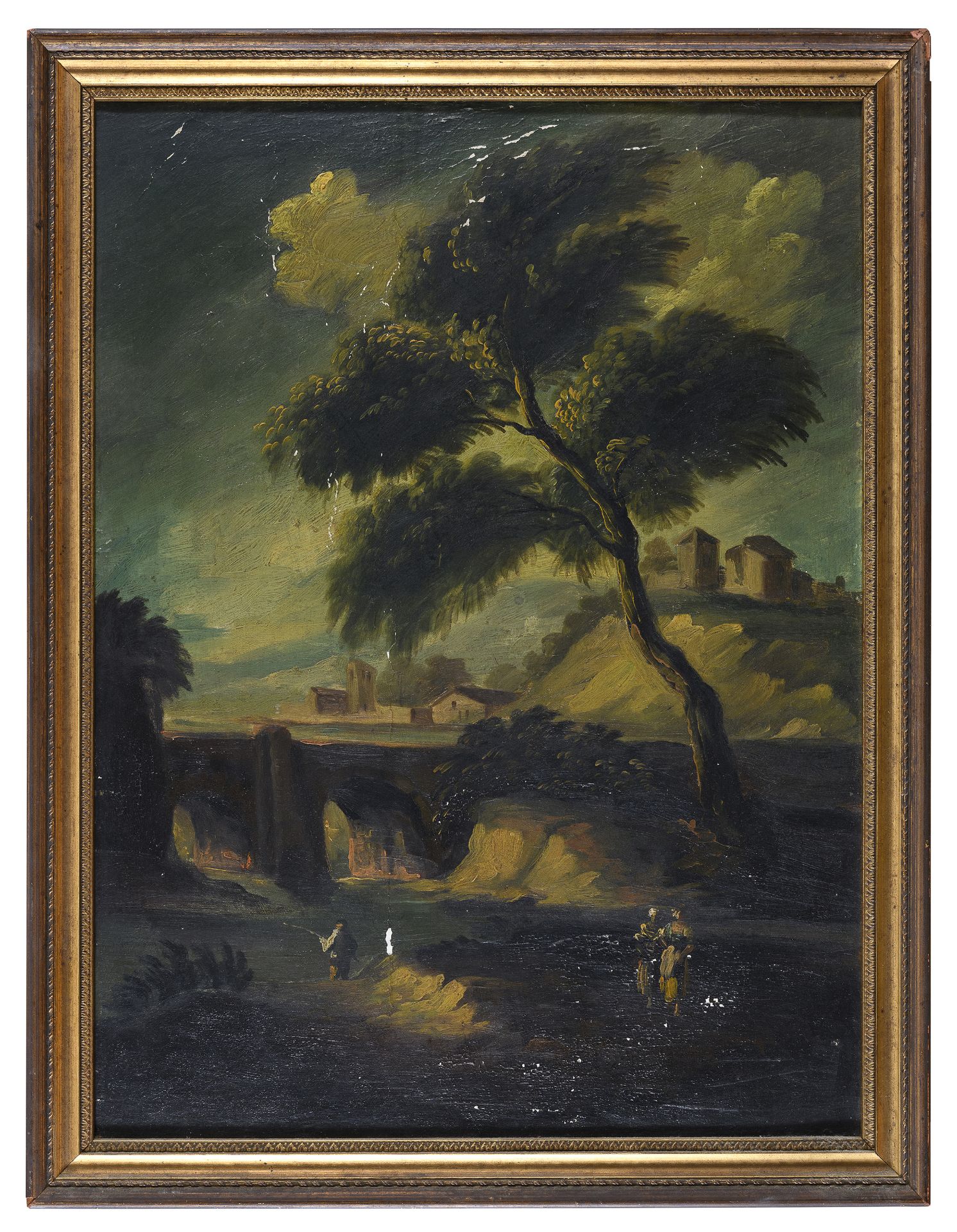 PAIR OF ACADEMIC OIL PAINTINGS 20TH CENTURY - Image 2 of 2