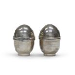 PAIR OF SILVER SALT CELLARS FLORENCE END OF THE 20TH CENTURY