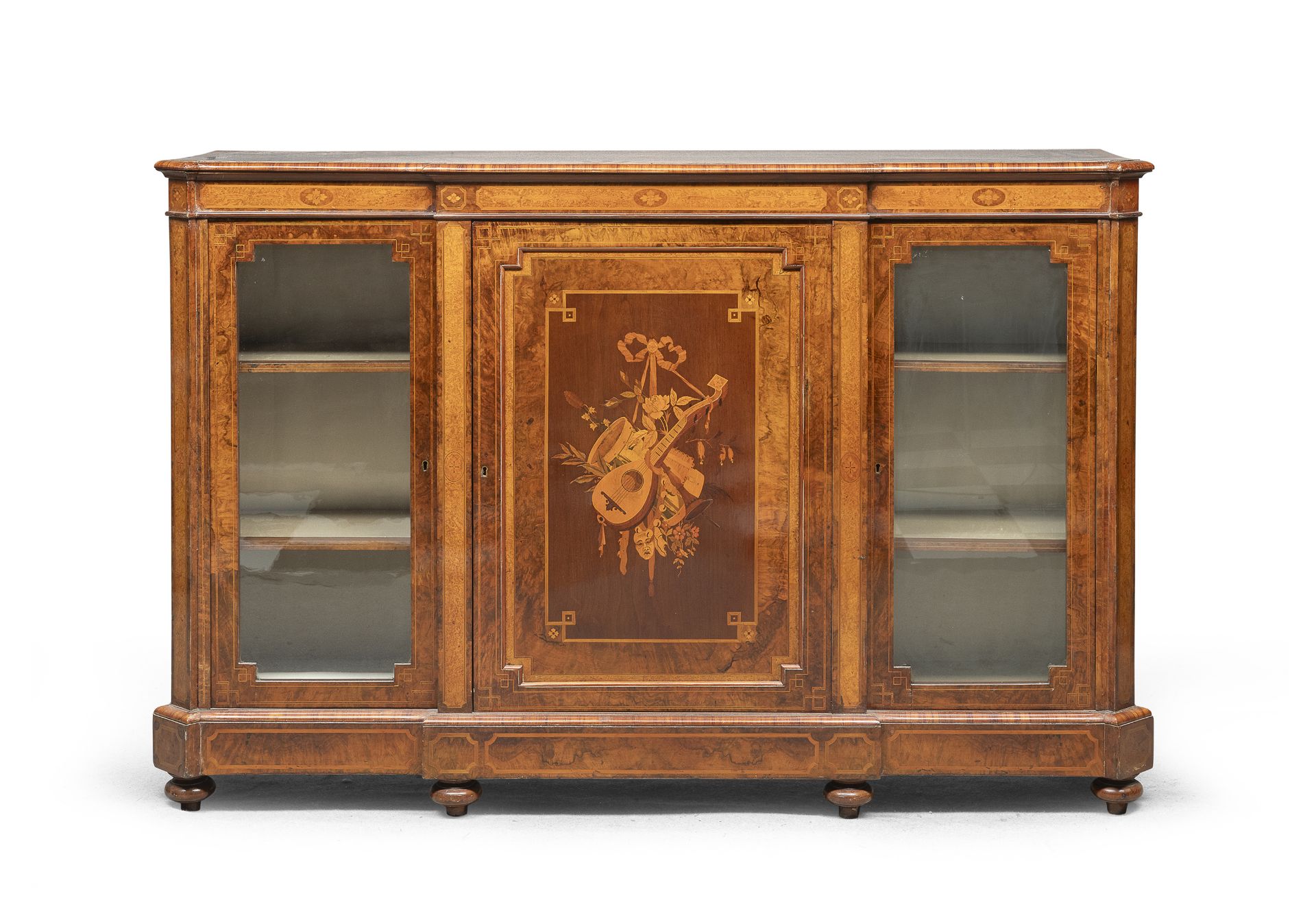 OLIVE BRIAR GLASS DOOR SIDEBOARD 19th CENTURY FRANCE - Image 2 of 2