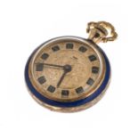 SMALL POCKET WATCH YELLOW GOLD AND ENAMEL