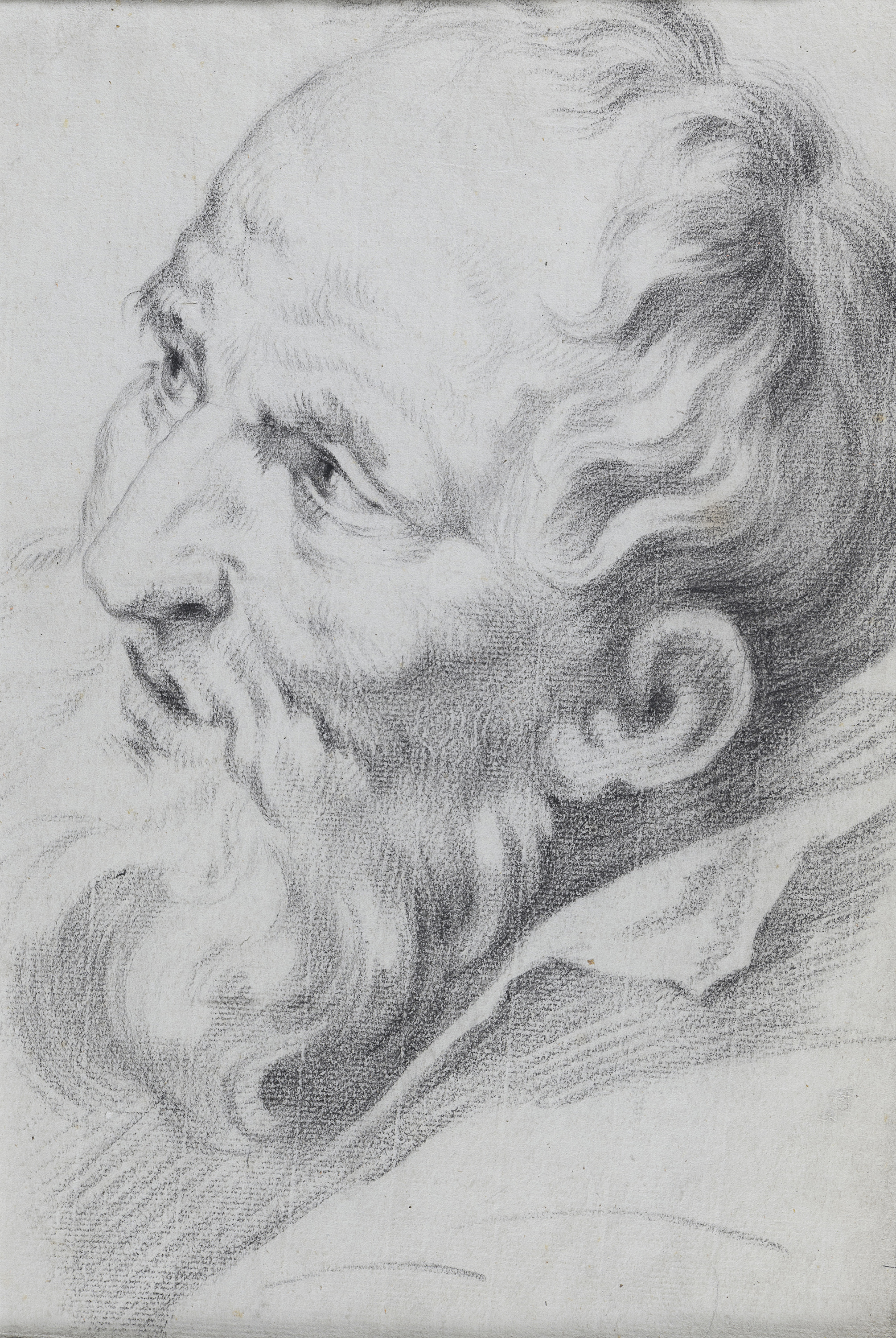 ITALIAN PENCIL AND CHARCOAL DRAWING 19th CENTURY