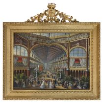 OIL PAINTING 'INTERNATIONAL EXHIBITION OF LONDON' BY FEDERICO MOJA, 1861