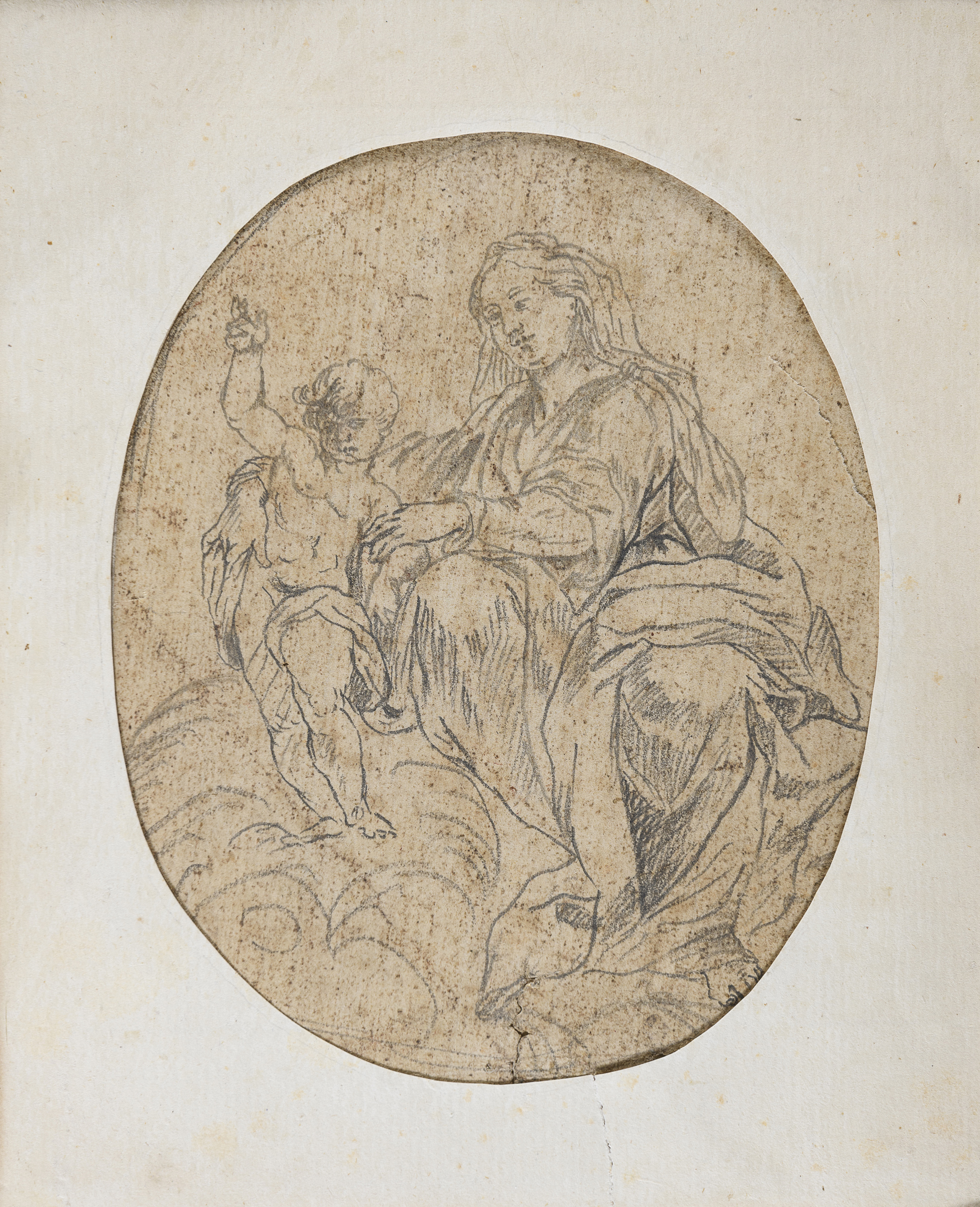 ROMAN PENCIL DRAWING 17TH CENTURY