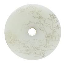 A CHINESE JADE BI DISC FIRST HALF 20TH CENTURY.