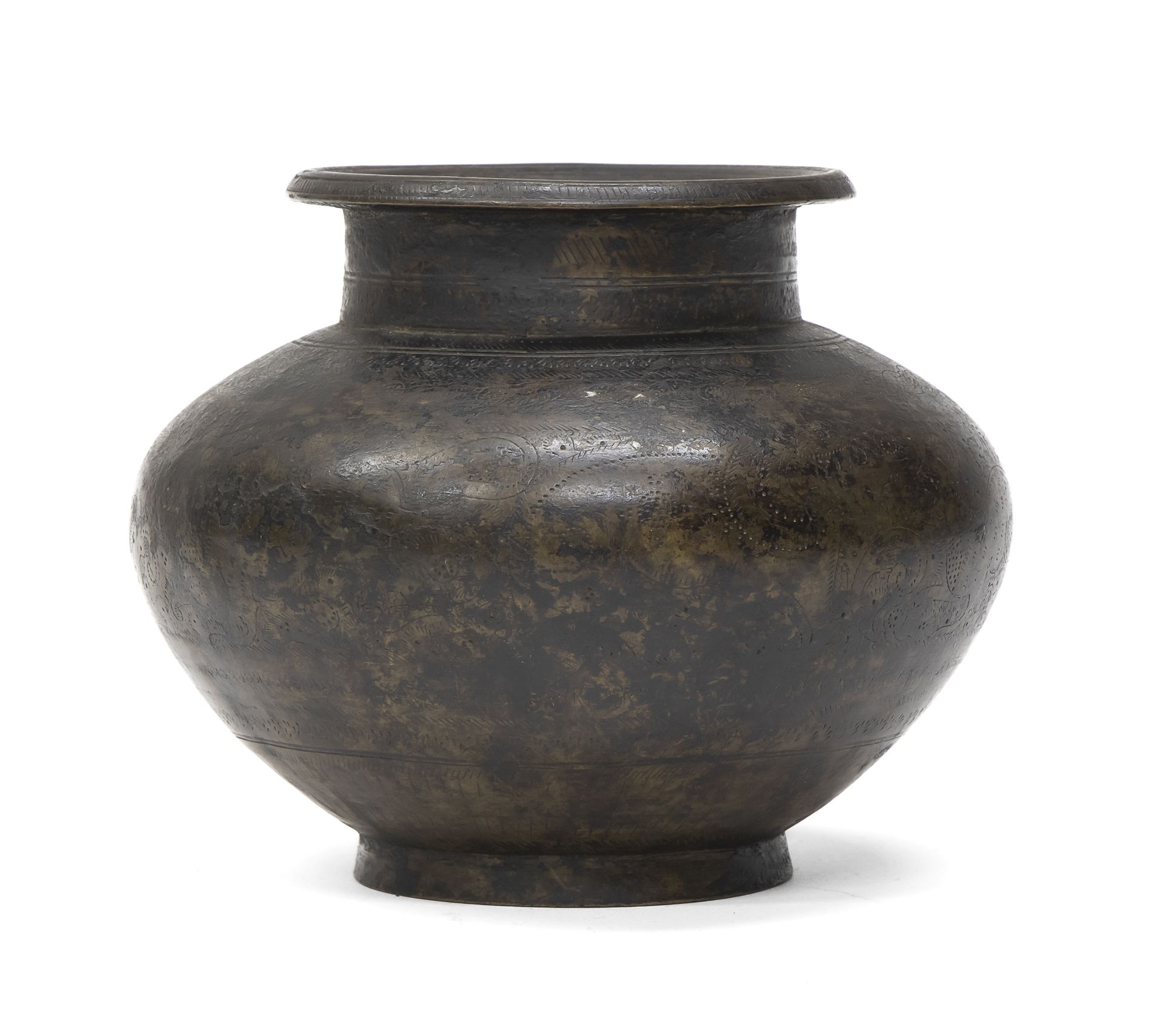 A SMALL BURNISHED BRONZE JAR INDIA 19TH CENTURY.