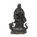 A CHINESE BRONZE SCULPTURE OF SHOU XING. EARLY 20TH CENTURY.