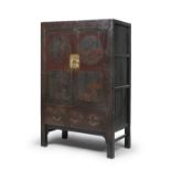 A CHINESE BLACK LAQUERED WARDROBE. END 19TH CENTURY.