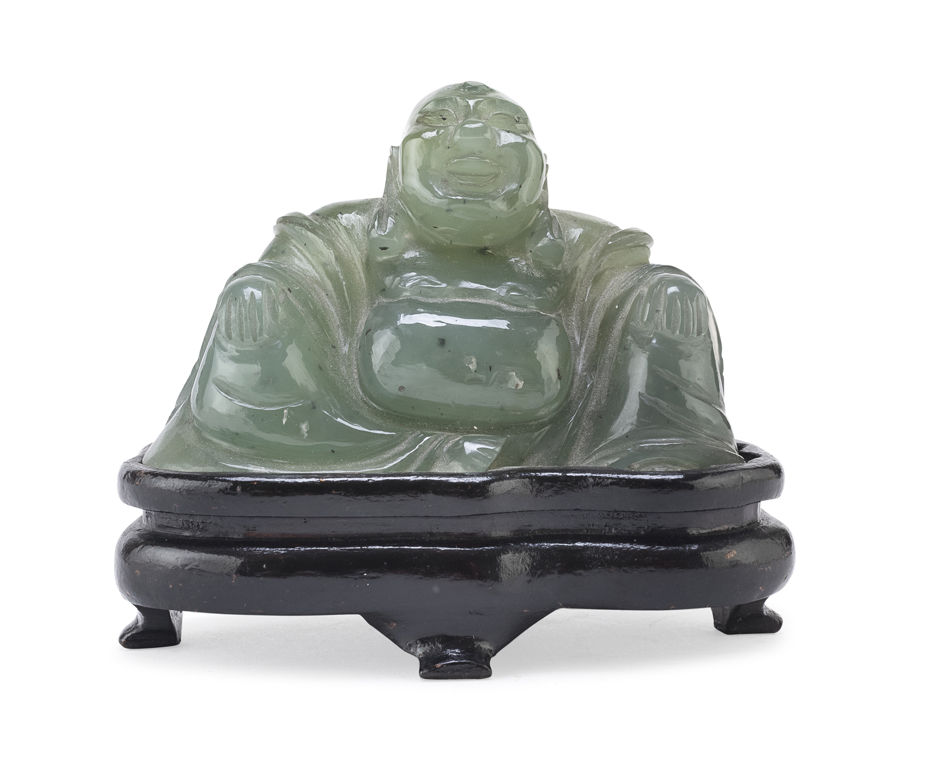 A CHINESE GARNET SCULPTURE OF BUDAI 20TH CENTURY.