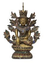 A BURMA GILTWOOD SCULPTURE OF BUDDHA. 20TH CENTURY.