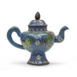A CHINESE CLOISONNÉ ENAMELED METAL TEAPOT FIRST HALF 20TH CENTURY.