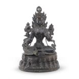 A CHINESE BRONZE SCULPTURE DEPICTING TARA LATE 19TH CENTURY.