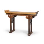 A CHINESE HONGMU WOOD ALTAR TABLE. 20TH CENTURY.