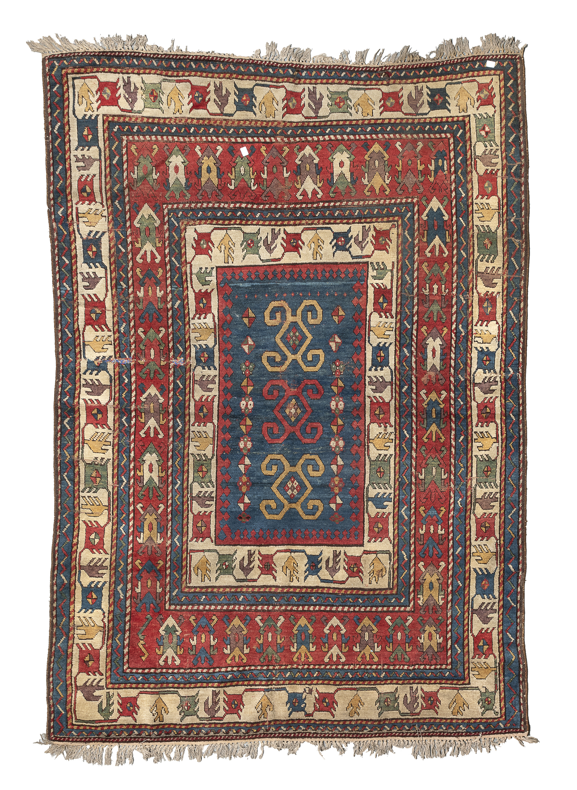 RARE CAUCASIAN KAZAK KARACIOFF CARPET END OF THE 19TH CENTURY