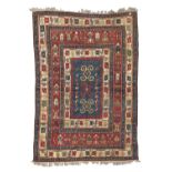 RARE CAUCASIAN KAZAK KARACIOFF CARPET END OF THE 19TH CENTURY