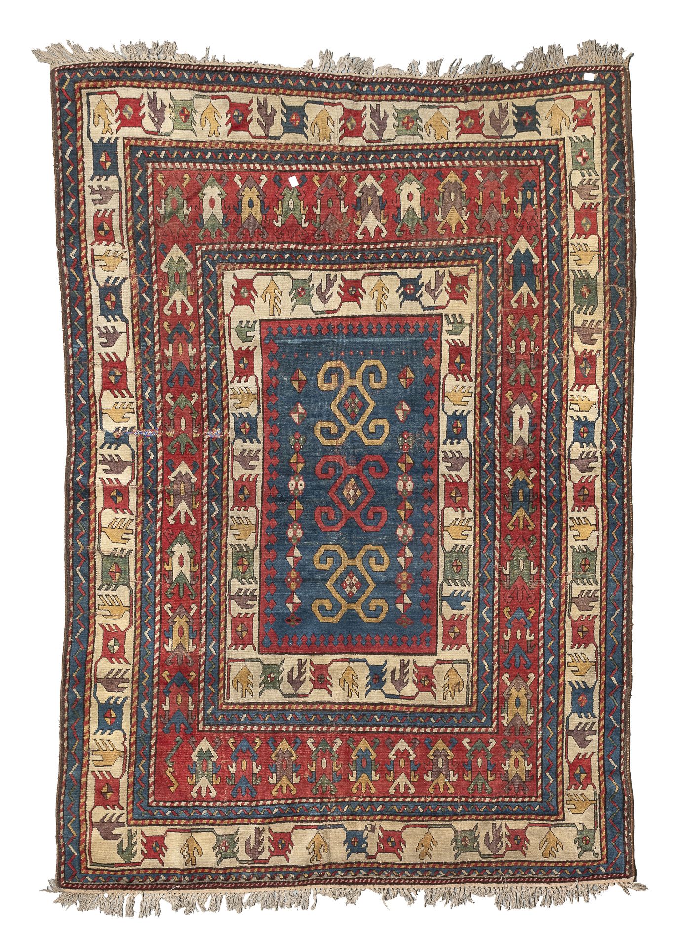 RARE CAUCASIAN KAZAK KARACIOFF CARPET END OF THE 19TH CENTURY