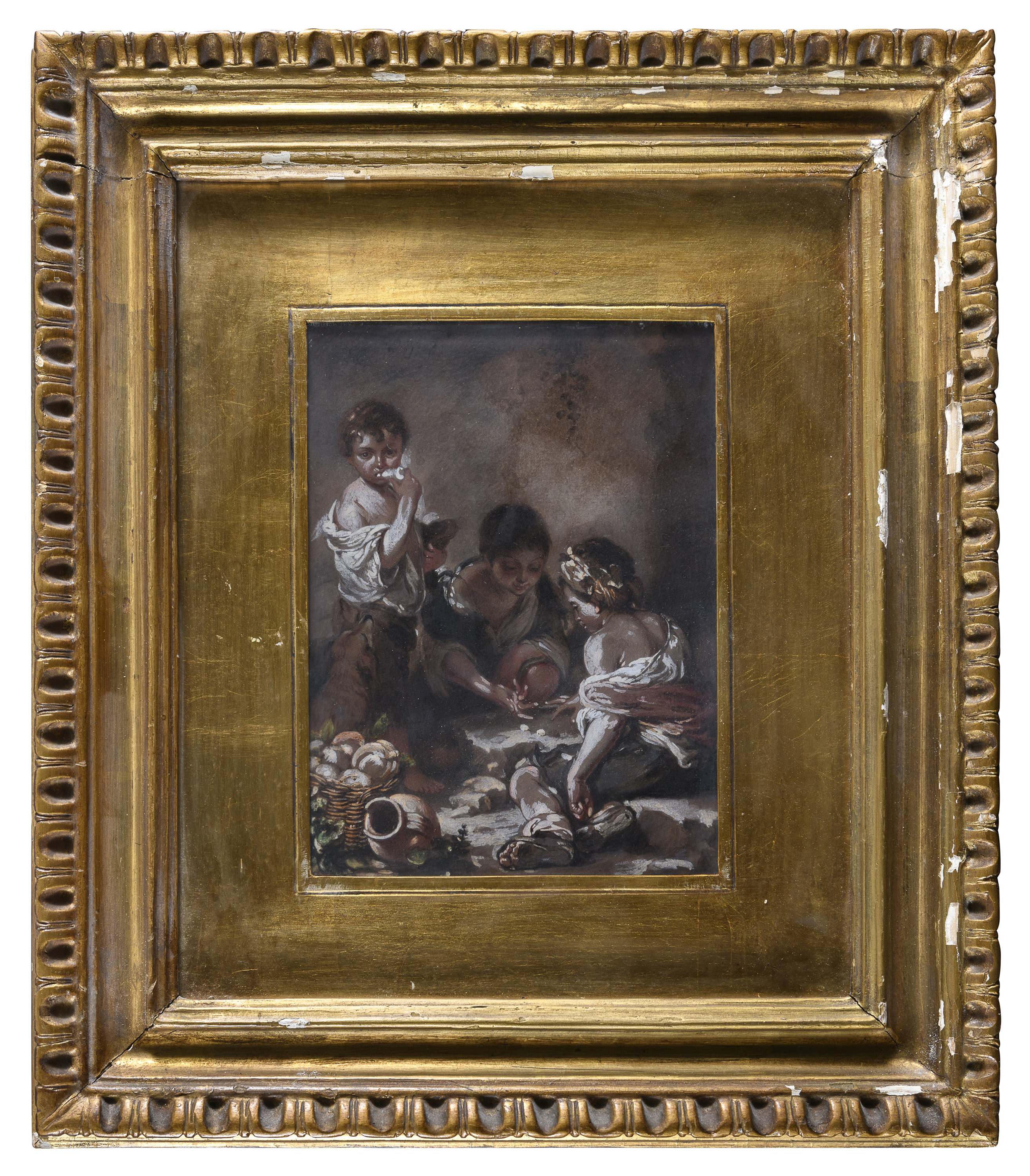 PAIR OF NEAPOLITAN OIL PAINTINGS END OF THE 19TH CENTURY - Image 2 of 4