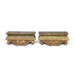 PAIR OF SMALL SHELVES IN LACQUERED AND GILT WOOD 18TH CENTURY