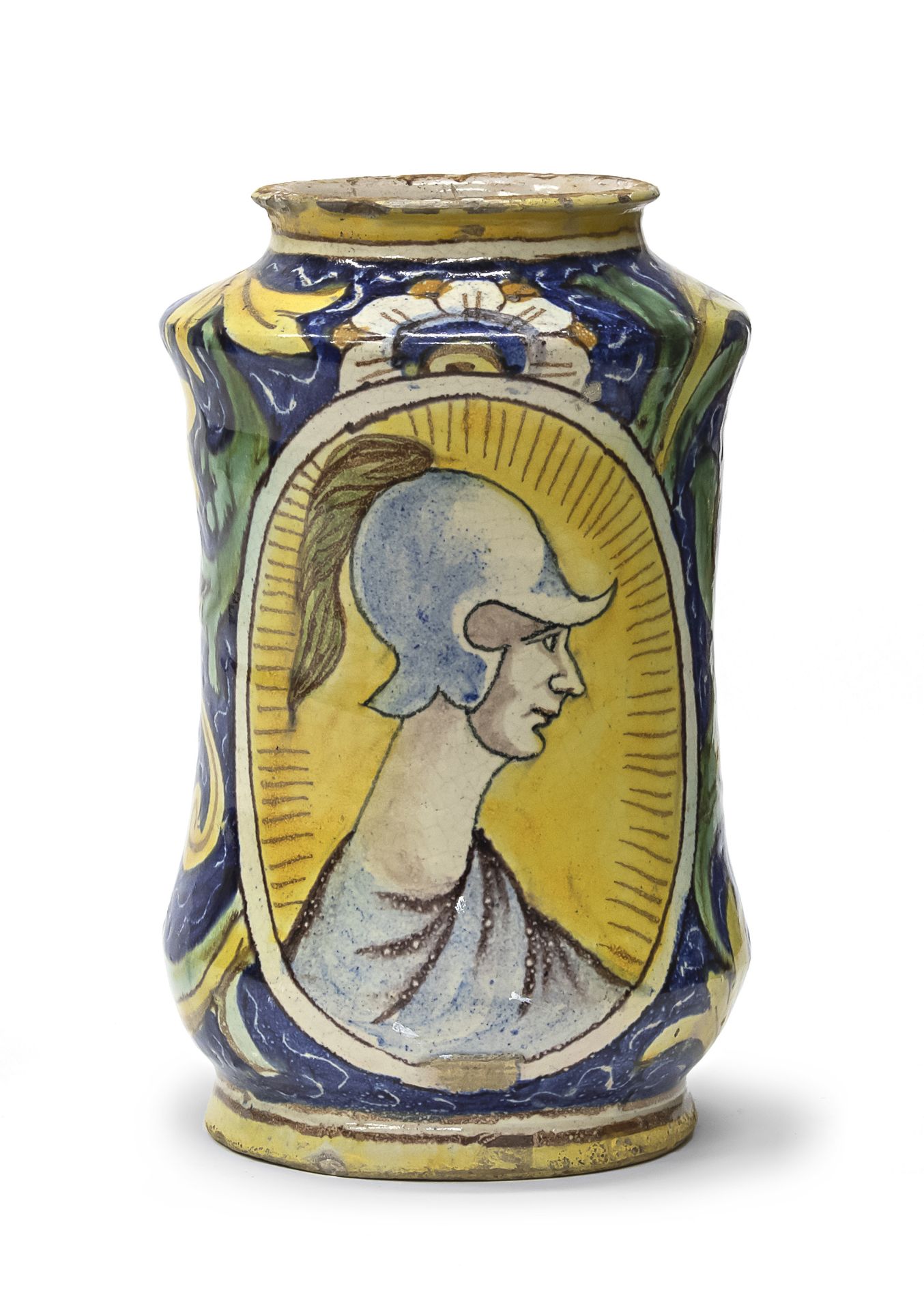 MAIOLICA ALBARELLO CALTAGIRONE FORNACE GESUALDO DI BARTOLO END OF 19TH CENTURY