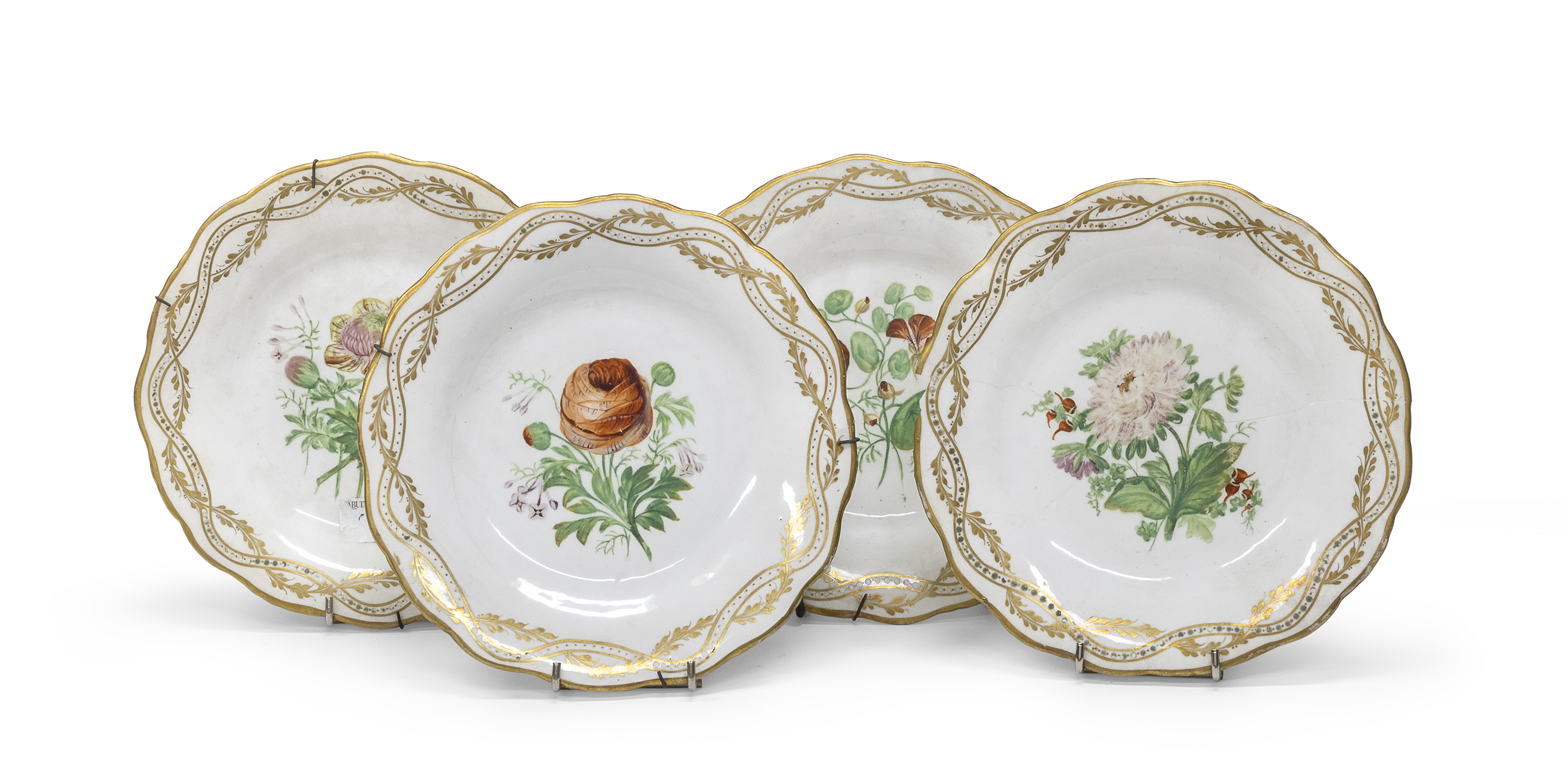 FOUR PORCELAIN PLATES 19TH CENTURY