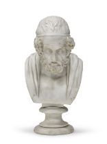 BISCUIT BUST OF HOMER PROBABLY NAPLES 19TH CENTURY