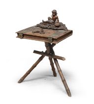 LECTERN DESK IN WALNUT AND BAMBOO ART NOUVEAU PERIOD