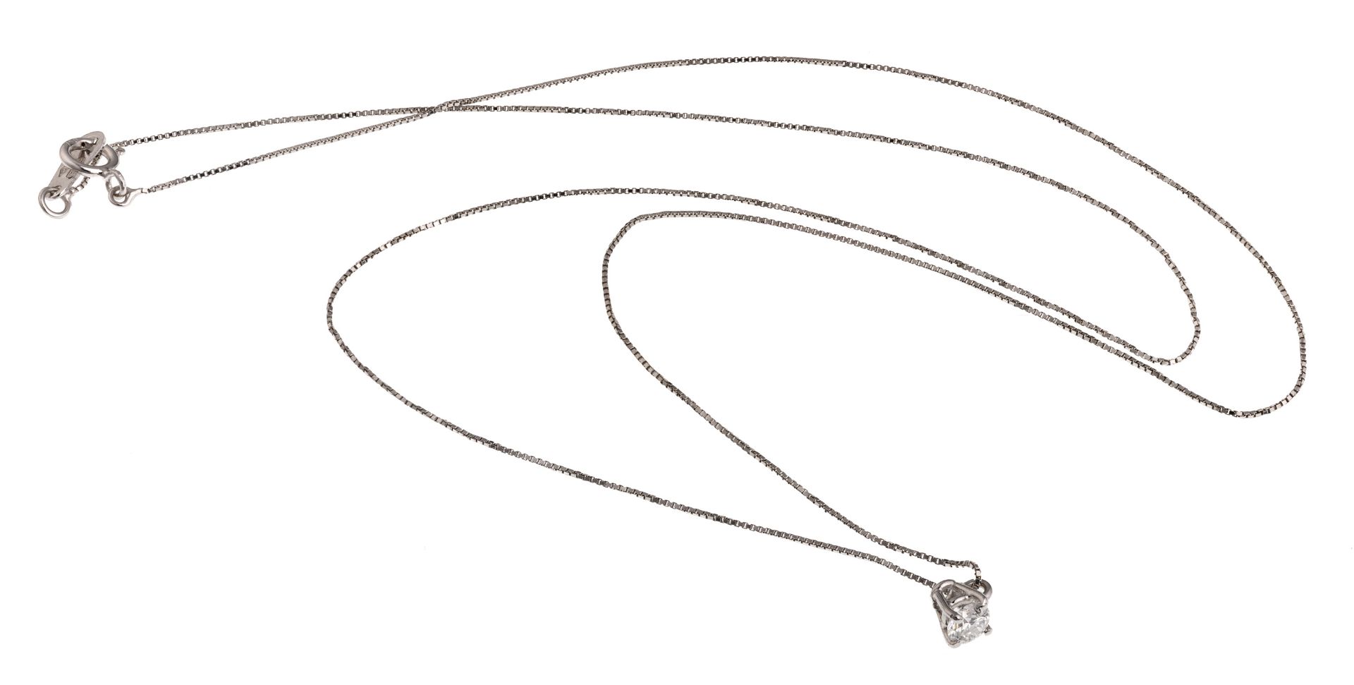 WHITE GOLD NECKLACE WITH DIAMOND PENDANT
