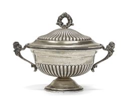 SILVER SUGAR BOWL ITALY approx. 1960.