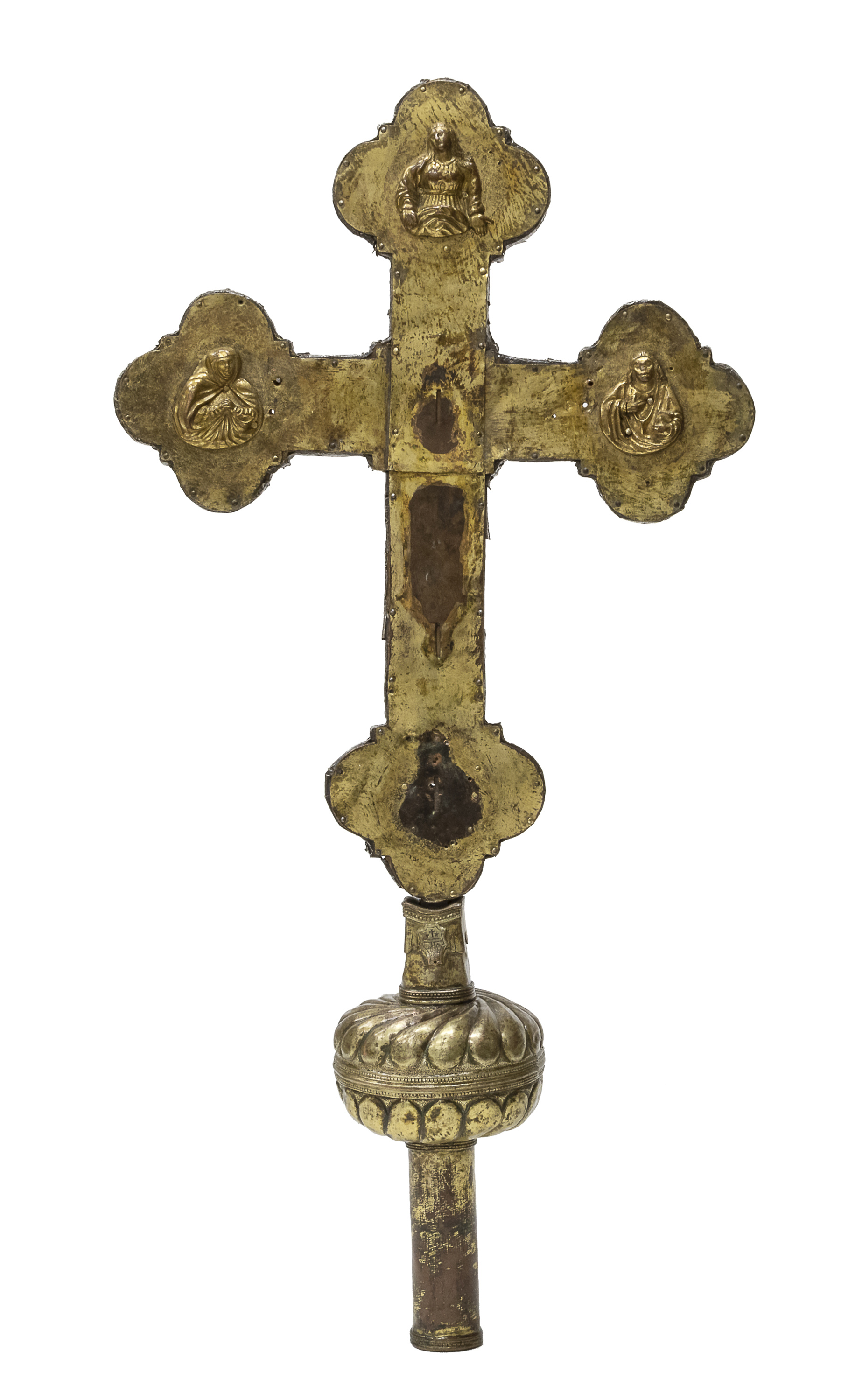 GILT COPPER PROCESSIONAL CROSS CENTRAL ITALY 16TH CENTURY