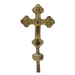 GILT COPPER PROCESSIONAL CROSS CENTRAL ITALY 16TH CENTURY