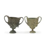 TWO BRONZE CUPS 19TH CENTURY