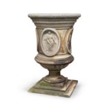 MEDICI VASE IN WHITE MARBLE NEOCLASSIC STYLE EARLY 20TH CENTURY