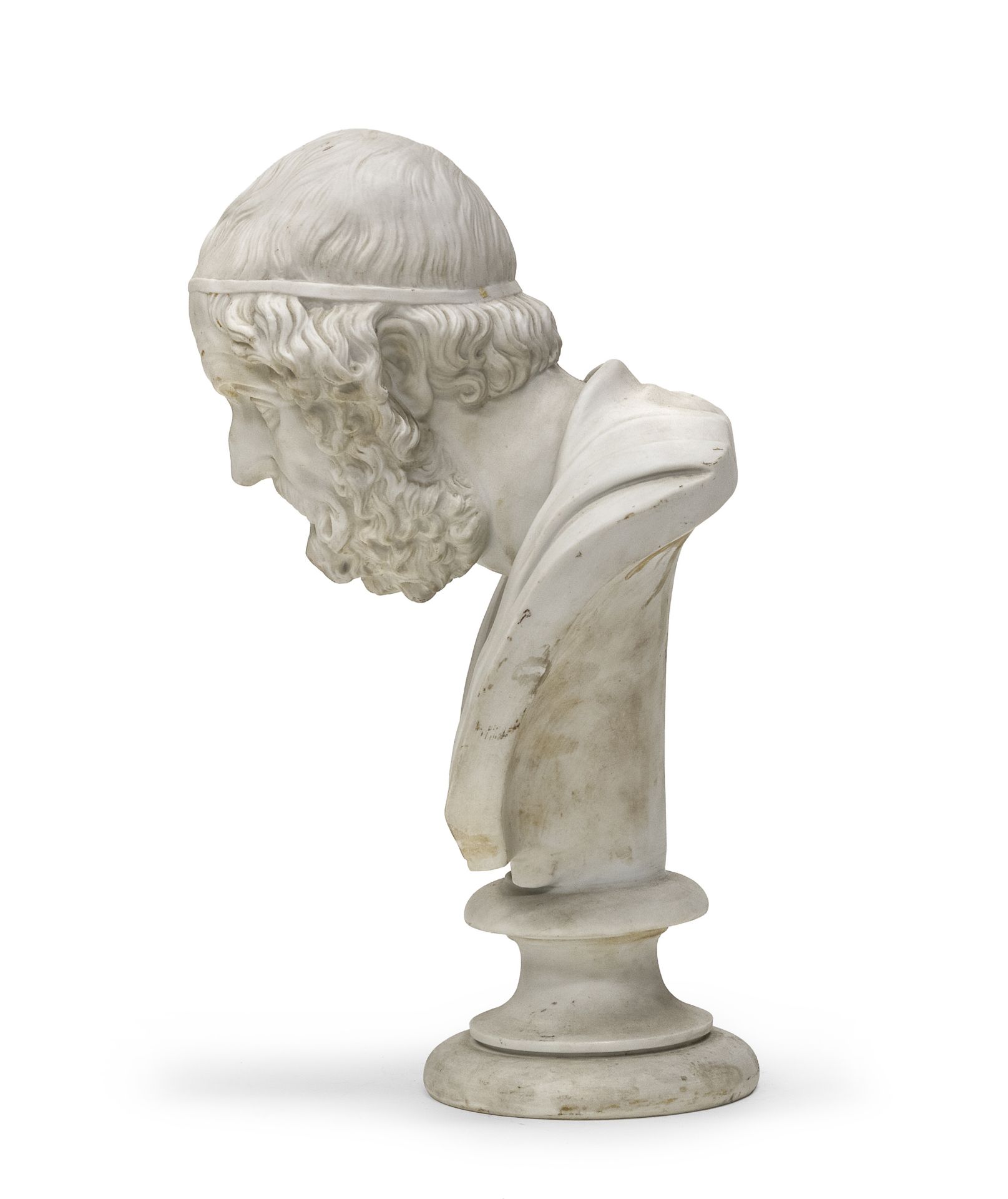 BISCUIT BUST OF HOMER PROBABLY NAPLES 19TH CENTURY - Bild 2 aus 2