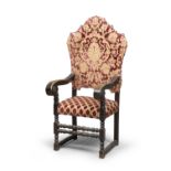 WALNUT THRONE 19TH CENTURY