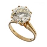 GOLD SOLITAIRE RING WITH CENTRAL DIAMOND